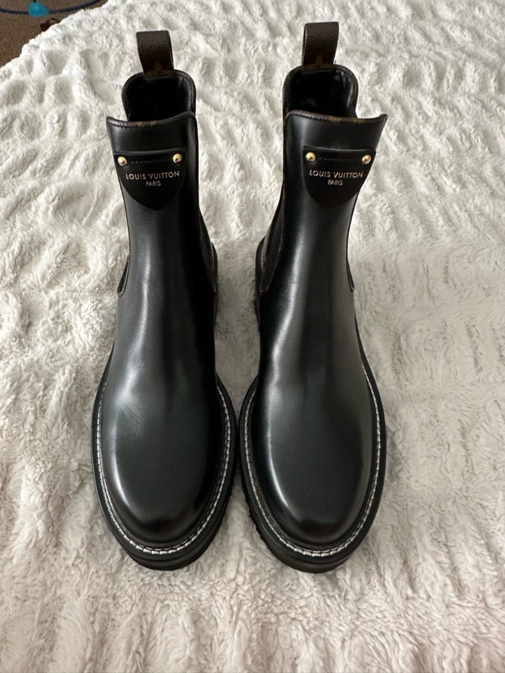 Louis Vuitton Black Leather Chelsea Boots